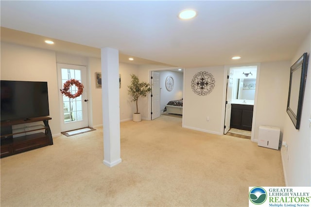 330 Bendelow Ln, Northampton Boro, PA 18067 - carpeted living area with recessed lighting and baseboards