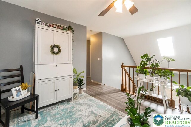 104 Stephanie Dr, Palmer Twp, PA 18045 - foyer with wood finished floors, ceiling fan, and plenty of natural light