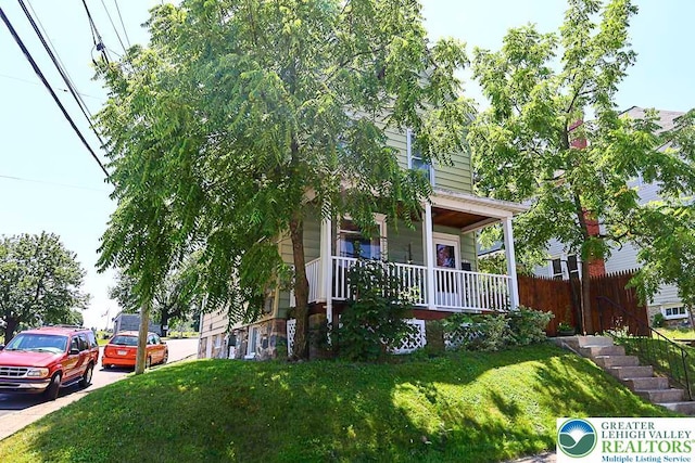 532 Broadway, Bangor Boro, PA 18013 - view of property hidden behind natural elements featuring covered porch and stairs