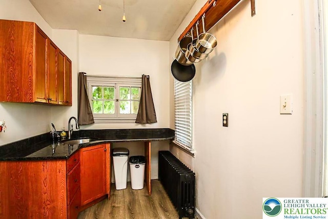 532 Broadway, Bangor Boro, PA 18013 - kitchen with radiator heating unit and dark wood finished floors