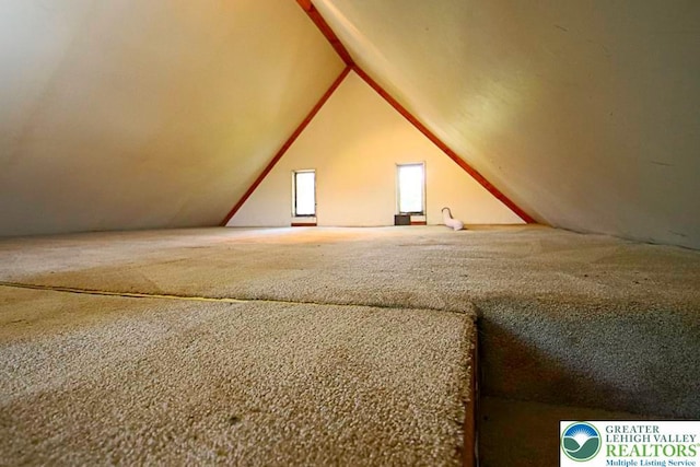 532 Broadway, Bangor Boro, PA 18013 - additional living space featuring vaulted ceiling and carpet