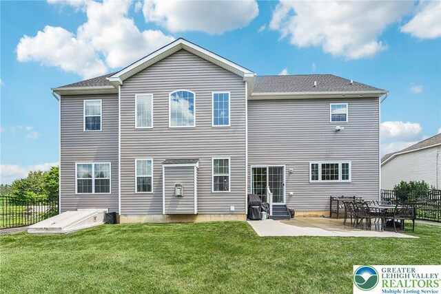 3334 Coventry Dr, Lower Macungie Twp, PA 18062 - back of property with a patio and entry steps