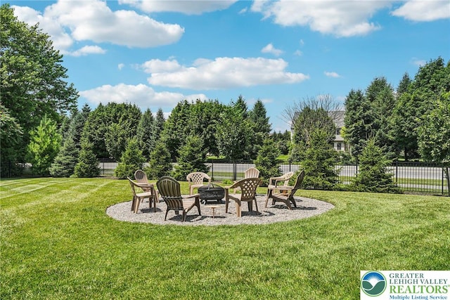 3334 Coventry Dr, Lower Macungie Twp, PA 18062 - view of yard featuring an outdoor fire pit