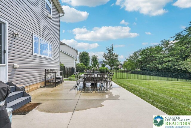 3334 Coventry Dr, Lower Macungie Twp, PA 18062 - view of patio / terrace with outdoor dining space