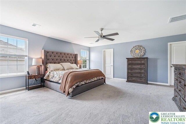 3334 Coventry Dr, Lower Macungie Twp, PA 18062 - bedroom with carpet and ceiling fan