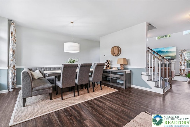 3334 Coventry Dr, Lower Macungie Twp, PA 18062 - dining space with wood finished floors and stairs