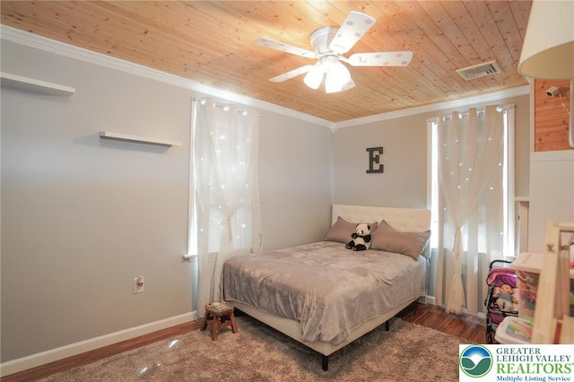 126 W High St, Coaldale Boro, PA 18218 - bedroom featuring wood finished floors, crown molding, and wooden ceiling