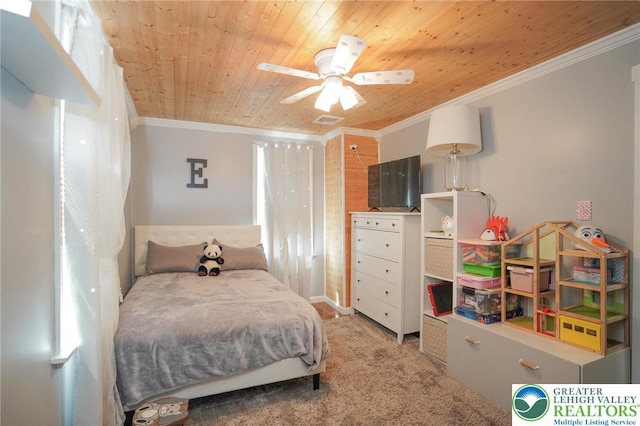 126 W High St, Coaldale Boro, PA 18218 - carpeted bedroom with crown molding and wooden ceiling