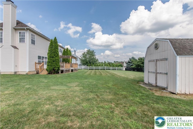 4325 Crosswinds Dr, Easton, PA 18045 - view of yard with a shed and a deck