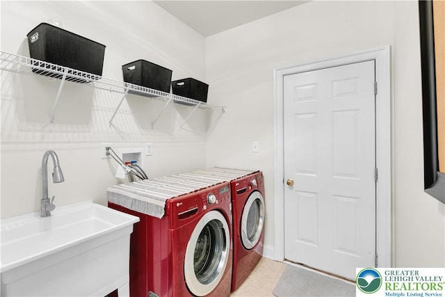 4325 Crosswinds Dr, Easton, PA 18045 - washroom with separate washer and dryer and light tile patterned floors