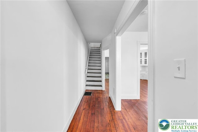 133 S 14th St, Easton, PA 18042 - hallway featuring stairway and hardwood / wood-style flooring