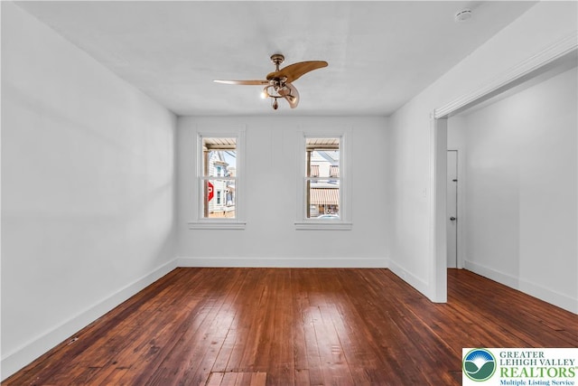 133 S 14th St, Easton, PA 18042 - empty room featuring a smoke detector, ceiling fan, and wood-type flooring