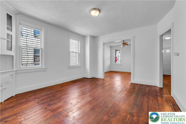 133 S 14th St, Easton, PA 18042 - empty room with hardwood / wood-style floors and ceiling fan