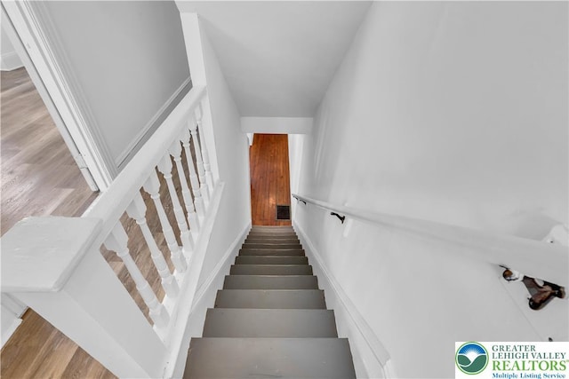 133 S 14th St, Easton, PA 18042 - stairway featuring wood finished floors