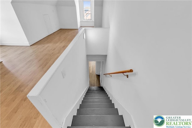 133 S 14th St, Easton, PA 18042 - stairs with wood finished floors and baseboards