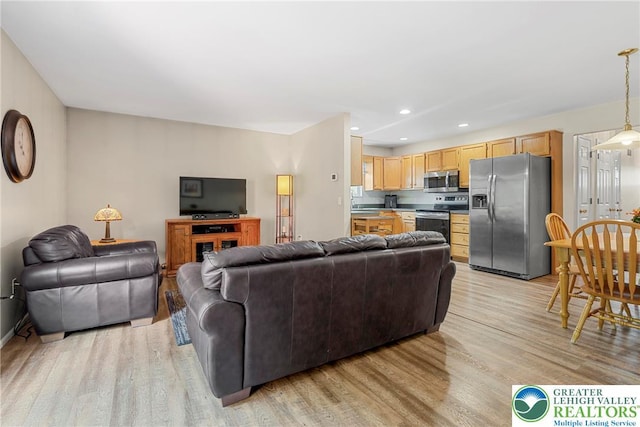4220 Cheyenne Ct, North Whitehall Twp, PA 18078 - living area with light wood-style flooring and recessed lighting