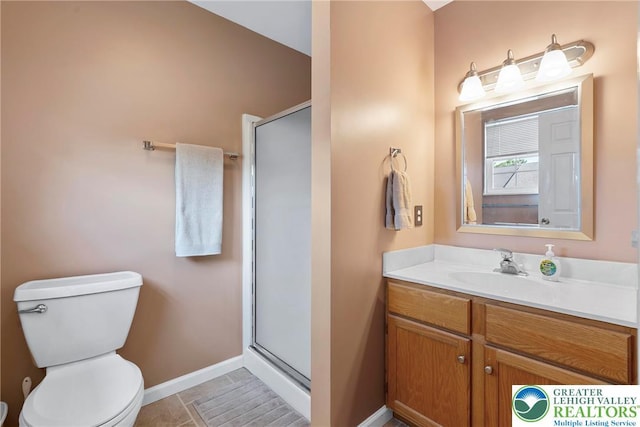 4220 Cheyenne Ct, North Whitehall Twp, PA 18078 - full bath featuring vanity, a stall shower, and tile patterned floors