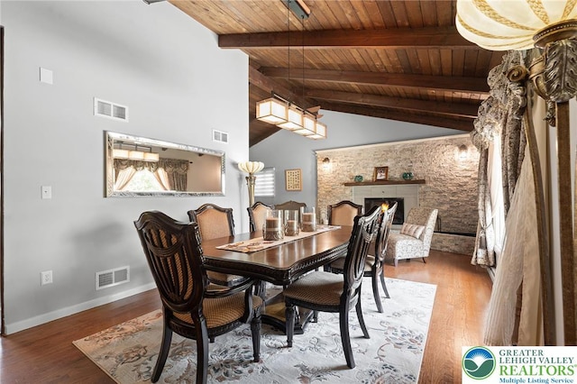 1048 N 27th St, Allentown City, PA 18104 - dining area with wooden ceiling and wood finished floors