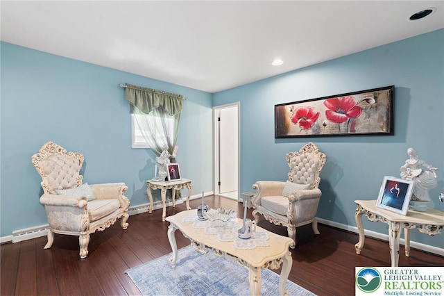 1048 N 27th St, Allentown City, PA 18104 - sitting room with a baseboard radiator, recessed lighting, and wood finished floors