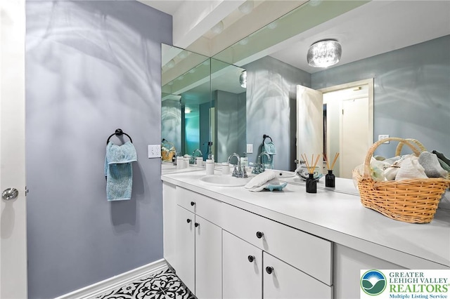 1048 N 27th St, Allentown City, PA 18104 - bathroom featuring vanity and baseboards