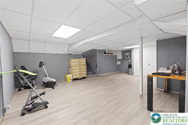 1048 N 27th St, Allentown City, PA 18104 - workout room with a paneled ceiling and wood finished floors