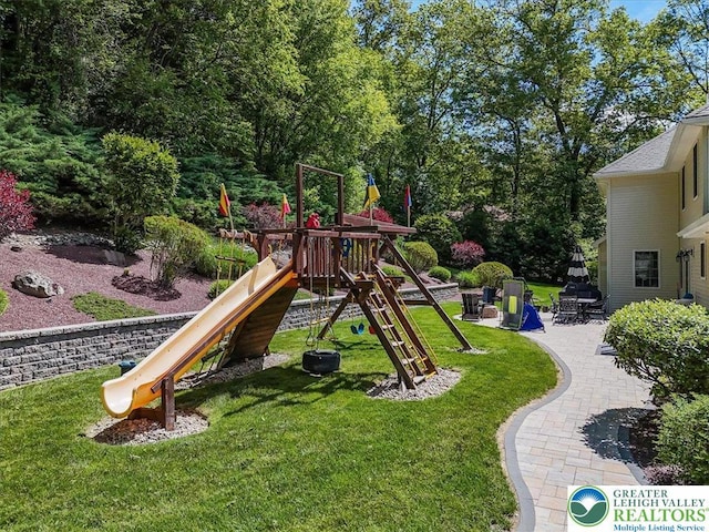 1376 Buck Ridge Dr, Hamilton Twp, PA 18360 - view of jungle gym featuring a yard