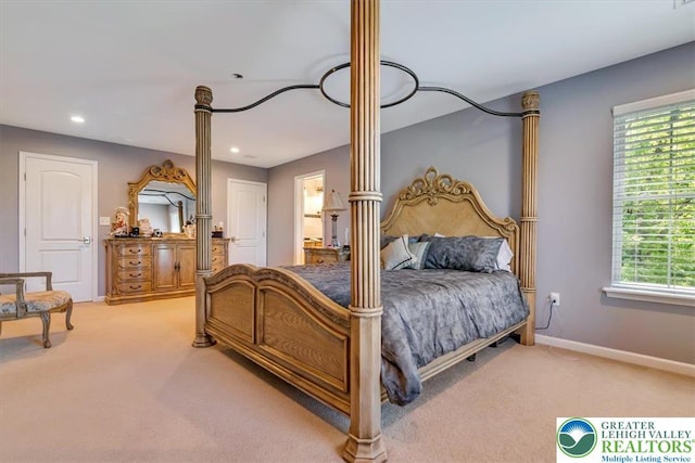 1376 Buck Ridge Dr, Hamilton Twp, PA 18360 - bedroom with light colored carpet and recessed lighting