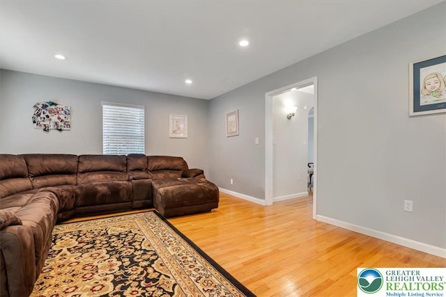 1376 Buck Ridge Dr, Hamilton Twp, PA 18360 - living room with light wood finished floors and recessed lighting