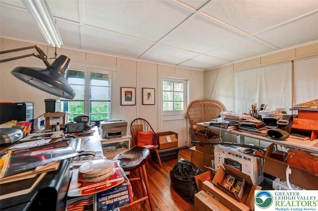664 Griscom Rd, Barrett Twp, PA 18323 - office area with wood finished floors and crown molding