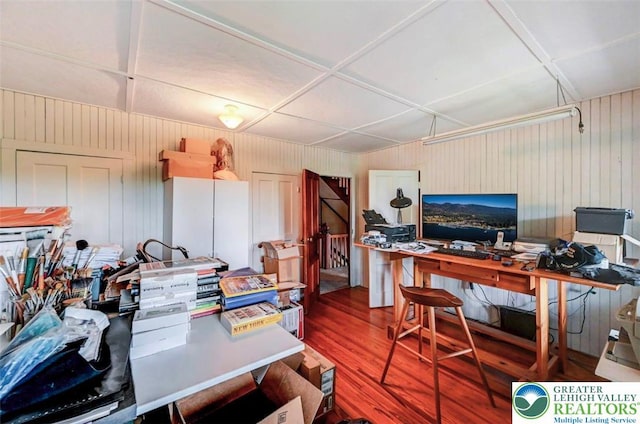 664 Griscom Rd, Barrett Twp, PA 18323 - office space with wood finished floors and wood walls