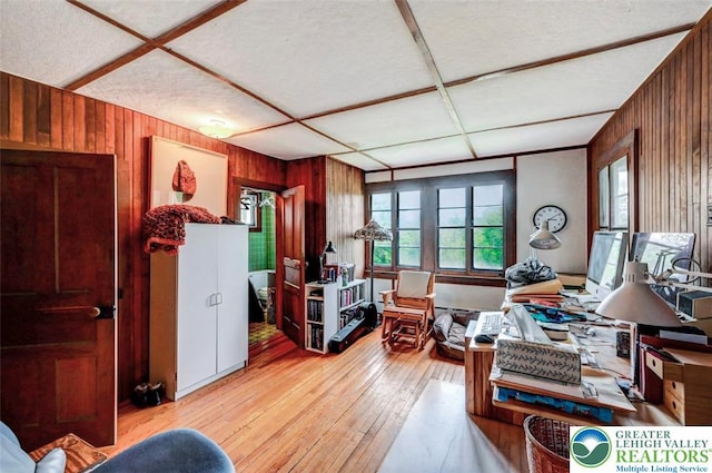 664 Griscom Rd, Barrett Twp, PA 18323 - office with wood walls and hardwood / wood-style floors