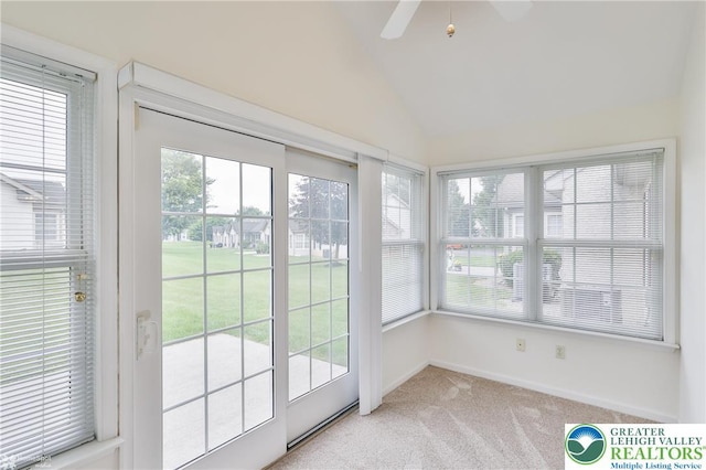 2638 Harvest Dr S, Forks Twp, PA 18040 - unfurnished sunroom featuring lofted ceiling