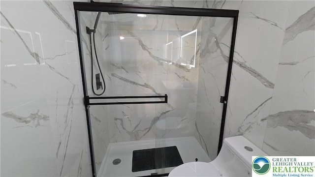 1136 Ashbourne Dr, Muhlenberg Twp, PA 19605 - full bath featuring a marble finish shower and toilet