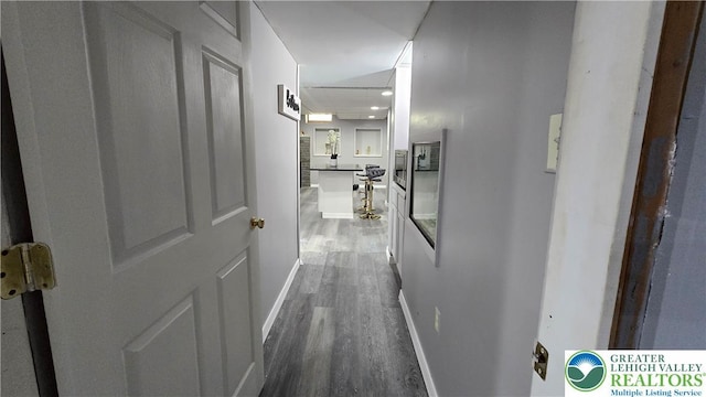 1136 Ashbourne Dr, Muhlenberg Twp, PA 19605 - hall with dark wood finished floors and recessed lighting