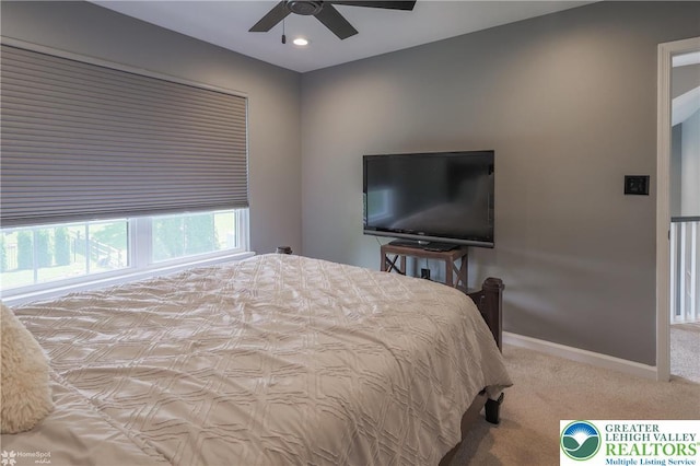 3536 New Hampshire Ave, Bethlehem Twp, PA 18045 - bedroom featuring carpet flooring, ceiling fan, and recessed lighting