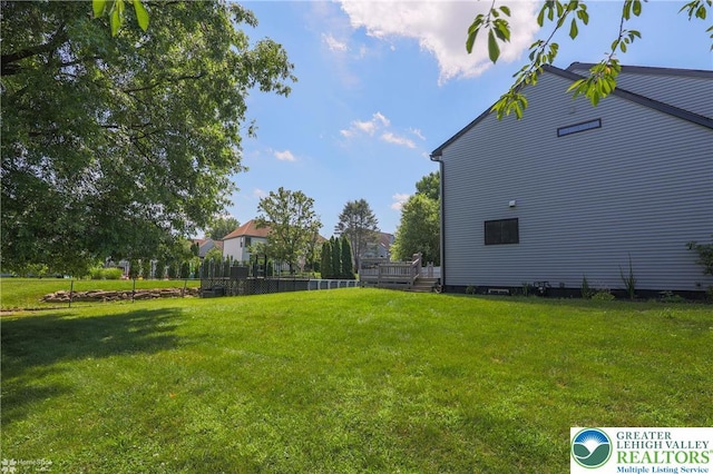3536 New Hampshire Ave, Bethlehem Twp, PA 18045 - view of green lawn with a wooden deck
