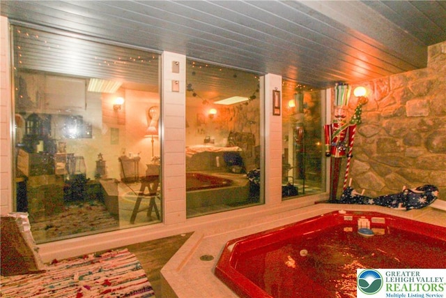 518 Bauer Rd, Moore Twp, PA 18014 - bathroom with wooden ceiling