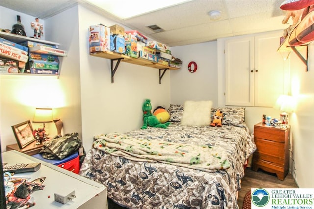518 Bauer Rd, Moore Twp, PA 18014 - bedroom featuring wood finished floors and a paneled ceiling