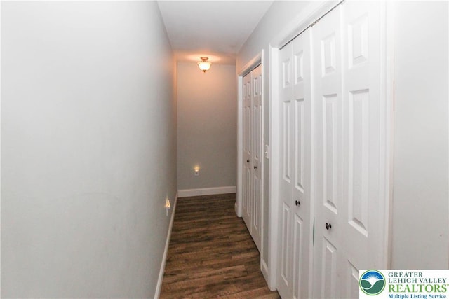 518 Bauer Rd, Moore Twp, PA 18014 - hall with baseboards and dark wood finished floors