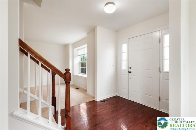 4094 Bunker Hill Dr S, Upper Saucon Twp, PA 18036 - foyer entrance with hardwood / wood-style floors and stairway