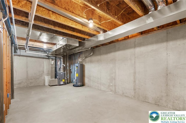 4094 Bunker Hill Dr S, Upper Saucon Twp, PA 18036 - unfinished below grade area with water heater and heating unit