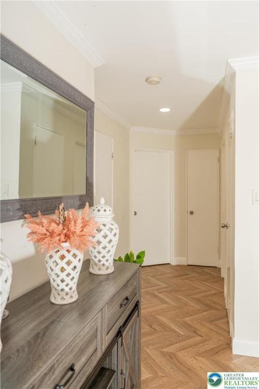 2912 Lehigh St, Allentown City, PA 18103 - hall featuring ornamental molding and recessed lighting