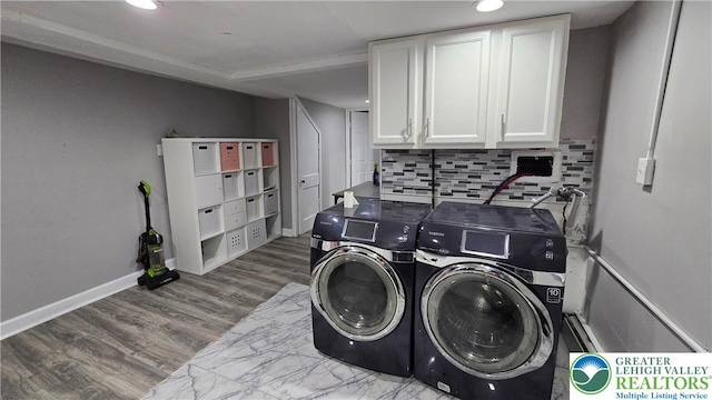 1500 Schuylkill Ave, Reading City, PA 19601 - washroom featuring cabinet space, independent washer and dryer, wood finished floors, and recessed lighting