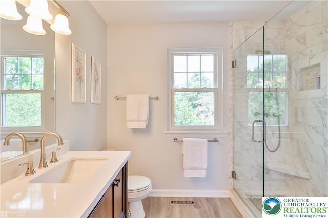 1945 Jenkins Dr, Forks Twp, PA 18040 - full bath with vanity, plenty of natural light, a marble finish shower, and a chandelier