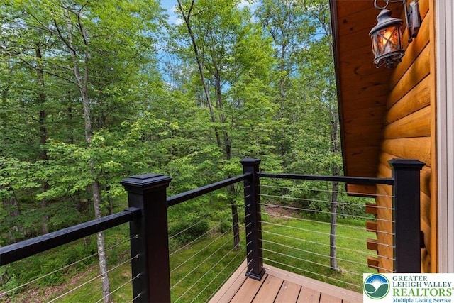 207 W Douglasville Rd, Bushkill Twp, PA 18064 - deck featuring a wooded view