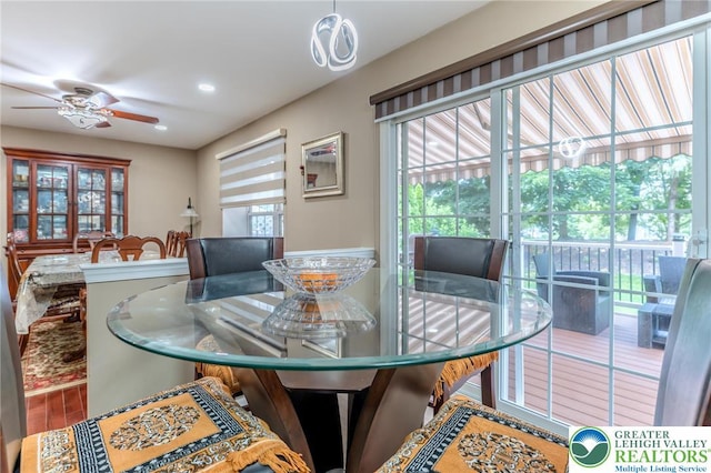 1536 Cambridge Dr, Lower Macungie Twp, PA 18062 - dining room featuring ceiling fan and recessed lighting