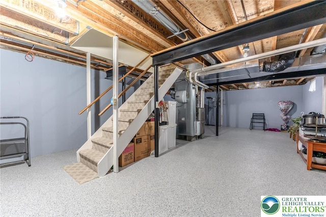 1536 Cambridge Dr, Lower Macungie Twp, PA 18062 - unfinished below grade area with stairs and heating unit