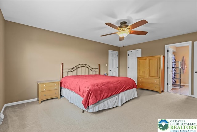 7725 Harbor Ct, Washington Twp, PA 18080 - carpeted bedroom featuring baseboards and ceiling fan