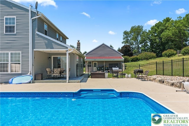 7725 Harbor Ct, Washington Twp, PA 18080 - view of pool with a patio area, outdoor dining area, and area for grilling