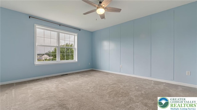 5587 Stonecroft Ln, Lower Macungie Twp, PA 18106 - spare room featuring a ceiling fan and carpet floors